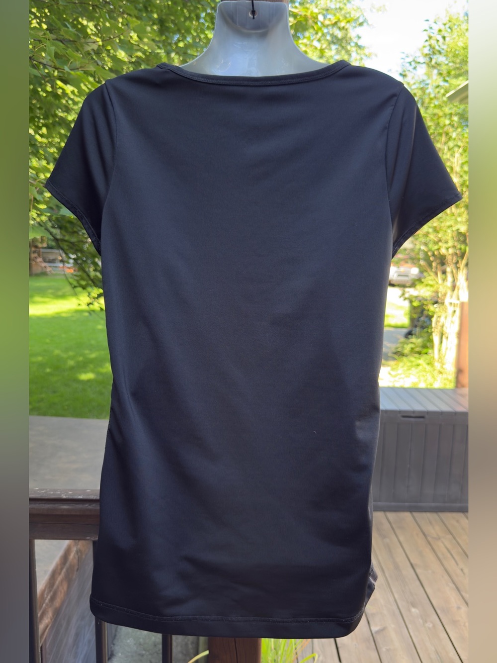 Adidas Climalite Black Athletic T-Shirt XL Floral Logo Short Sleeve Workout Top - Picture 7 of 11